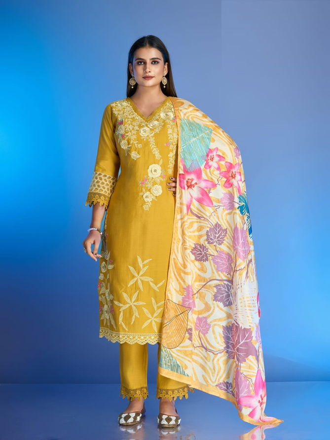 Aadvika By NSF Roman Silk Embroidery Readymade Suits Orders In India
